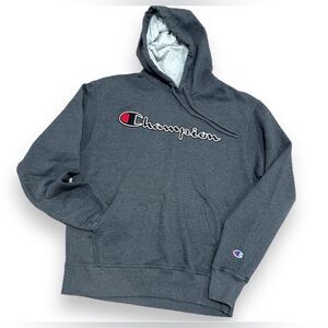 Champion Authentic Hoodie Charcoal Grey Men’s Size M Athletic Wear Winter